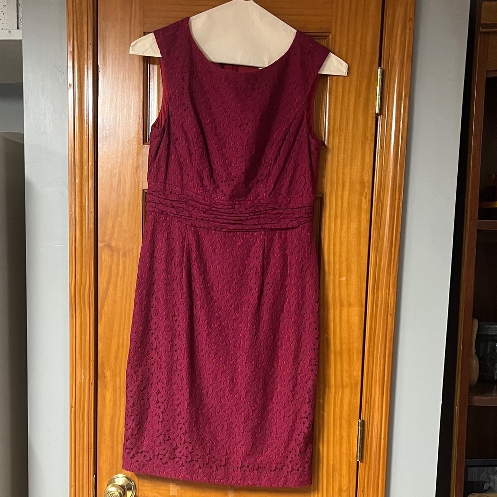 Coldwater Creek Wine Lace Midi Dress